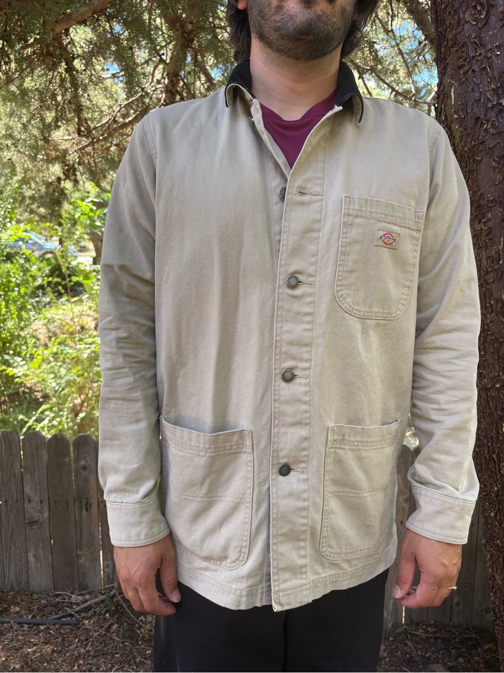 Dickies Men’s Light Beige Canvas Shirt Jacket